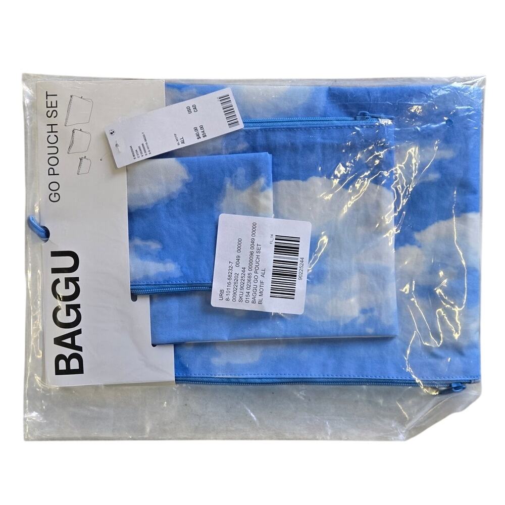 NWT Baggu Go Pouch Set - Clouds